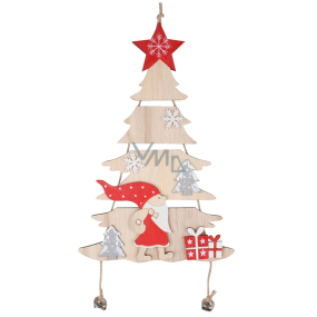 Baum mit Weihnachtsmann zum Aufhängen Rot 17 x 39 cm