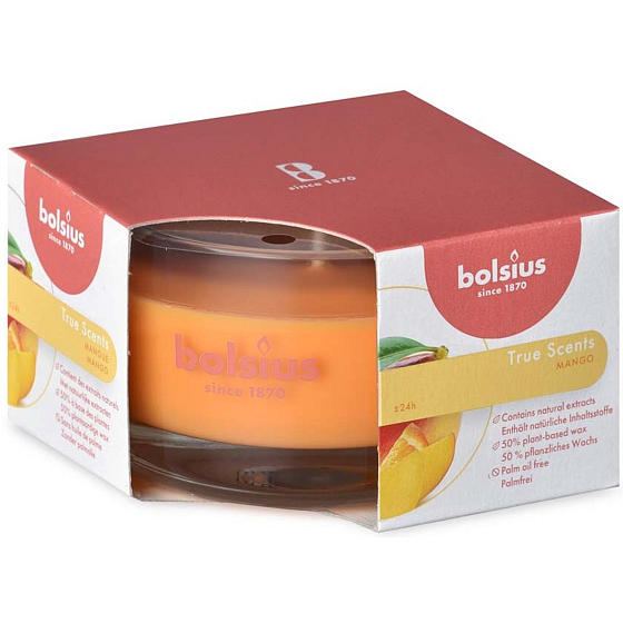 Bolsius True Scents Mango-Duftkerze im Glas 80 x 50 mm