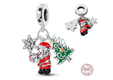 Charm Sterlingsilber 925 Weihnachten 3-in-1 Santa, Baum und Stern, Anhänger für Armband Weihnachten