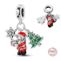 Charm Sterlingsilber 925 Weihnachten 3-in-1 Santa, Baum und Stern, Anhänger für Armband Weihnachten