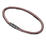 Lanový Magnetický náramek – hnědý 19,5 cm x 4 mm, unisex