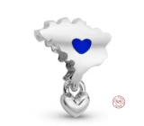 Charm Sterlingové stříbro 925 Láska k Evropě, Symbol domova a cestování, přívěsek na náramek cestování