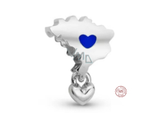 Charm Sterlingové stříbro 925 Láska k Evropě, Symbol domova a cestování, přívěsek na náramek cestování