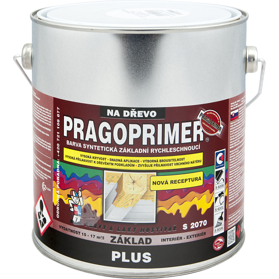 Pragoprimer Plus S 2070 Grundfarbe für Holz, 0100 weiß, 2,5 l