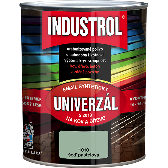 Industrol S2013 universell Glanzlack für Metall und Holz, 1010 Pastellgrau, 600 ml