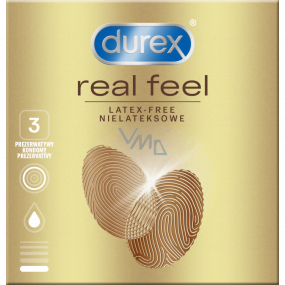 Durex Real Feel Kondom ohne Latex für ein natürliches Hautgefühl, Nennbreite: 56 mm 3 Stück
