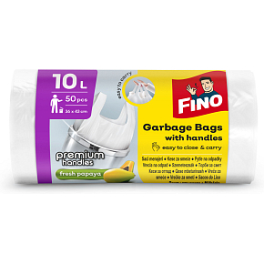 Fino Color Müllsäcke mit Griffen, weiß, 6 µ, 10 Liter, 36 x 44 cm, 50 Stück