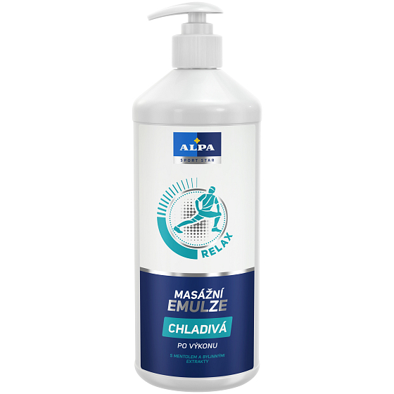 Alpa Sport Star Cooling mit Menthol und Kräuterextrakten Massagemulsion 1 l