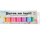 Kreativ Color Colors für Textilien - hell, im Dunkeln leuchtend 7 Farben 20 g + 2 Schablonen 6,5 x 2 cm