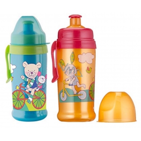 Rotho Babydesign Cool Friends Ab 12 Monaten tropffreie Plastikflasche - ausziehbare Kappe 360 ml
