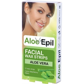 Aloe Epil Gesichtsenthaarungswachsstreifen für Gesicht 12 + 2 Stück