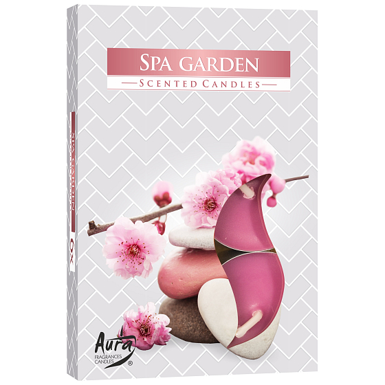 Bispol Aura Spa Garden - Teelichter mit Spa-Garten-Duft 6 Stück