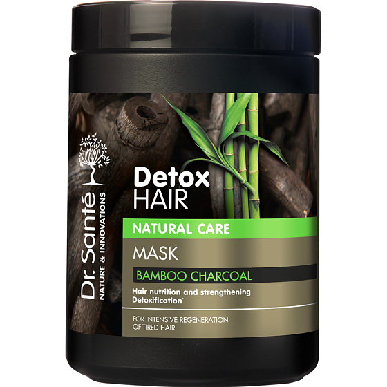 DR. Santé Detox Haarmaske mit Aktivkohle aus Bambus zur intensiven Regeneration von erschöpftem Haar 1000 ml