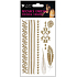 Tattoo Aufkleber Gold und Silber Ketten und Federn 15 x 9 cm