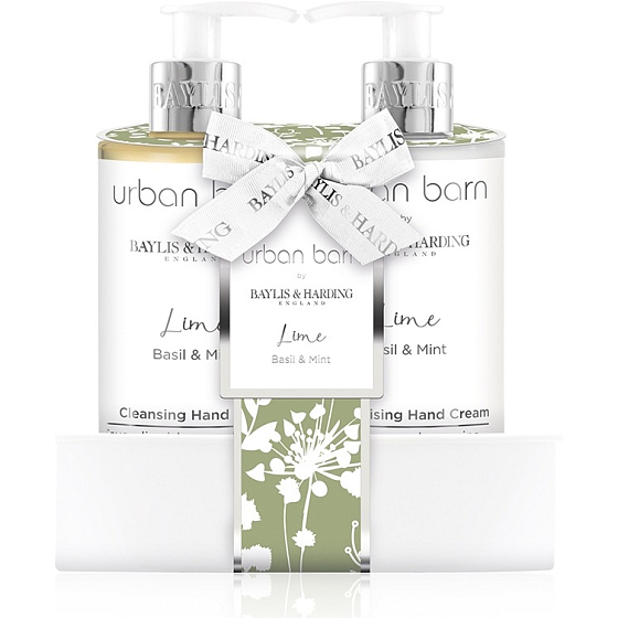 Baylis & Harding Limetten-, Basilikum- und Minz-Reinigungsgel für Körper und Hände 300 ml + Milch für Körper und Hände 300 ml, Kosmetikset