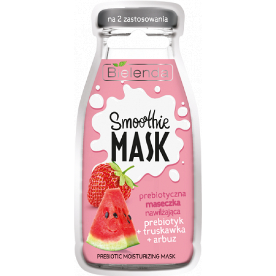Bielenda Smoothie Mask Prebiotic Strawberry + Wassermelone feuchtigkeitsspendende Gesichtsmaske 10 g