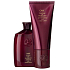 Oribe For Beautiful Color sehr sanftes Shampoo für strahlende Haarfarbe 250 ml + stark regenerierende Spülung für strahlende Haarfarbe 200 ml + Papiertüte, Kosmetiktasche