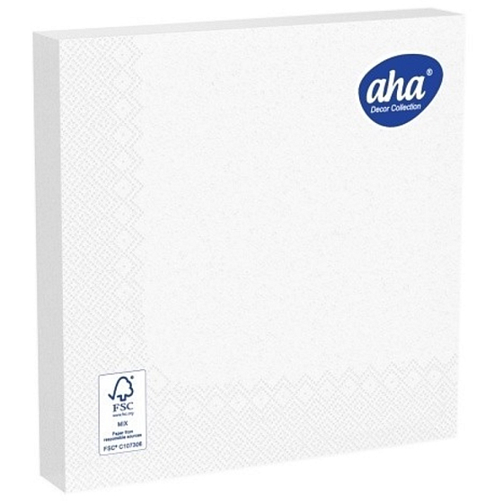 Aha Papierservietten 3-lagig 33 x 33 cm 20 Stück Weiß