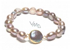 Perle lila unregelmäßige Armband elastisch natürlichen 9 x 9 mm / 16-17 cm, Symbol der Weiblichkeit, bringt Bewunderung