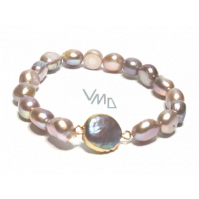 Perle lila unregelmäßige Armband elastisch natürlichen 9 x 9 mm / 16-17 cm, Symbol der Weiblichkeit, bringt Bewunderung