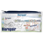 Biorepair Kinderzahnbürste 1 Stück + Erdbeerzahnpasta für Kinder 0-6 Jahre 15 ml, Reisetasche