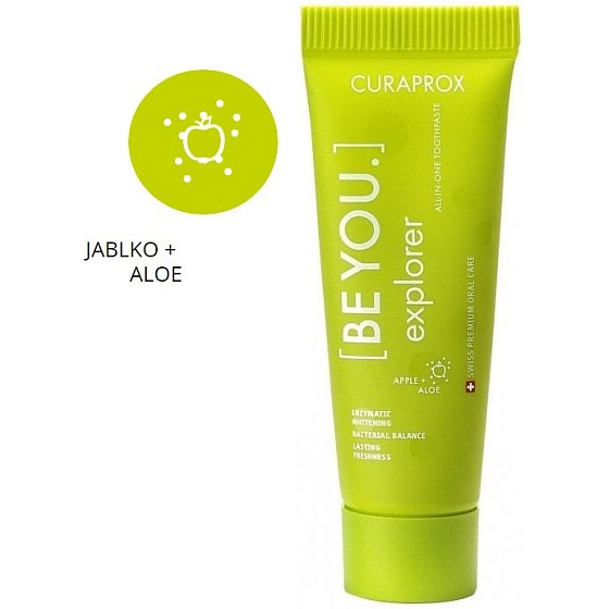 Curaprox Be You Explorer Apfel und Aloe aufhellende Zahnpasta mini 10 ml