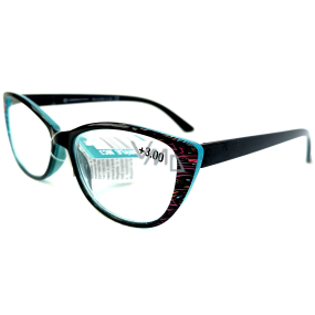 Berkeley Lese-Dioptrienbrille +3,0 Kunststoff schwarz mit farbigen Linien 1 Stück MC2236