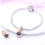 Charm Sterling Silber 925 Strauß rosé vergoldet, Tierarmband Anhänger