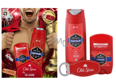 Old Spice Captain Duschgel 250 ml + Deodorant Stick 50 ml + Öffner, Kosmetikset für Männer