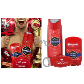 Old Spice Captain Duschgel 250 ml + Deodorant Stick 50 ml + Öffner, Kosmetikset für Männer