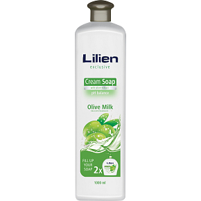 Lilien Olive Milk flüssige Seife, Nachfüllung, 1 l