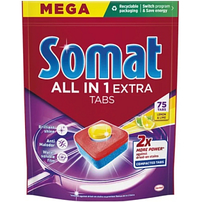 Somat All In 1 Extra Lemon Geschirrspültabs 75 Stück