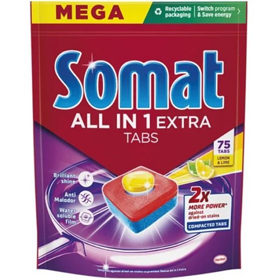 Somat All In 1 Extra Lemon Geschirrspültabs 75 Stück