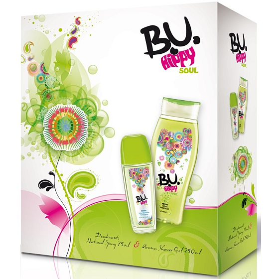 BU Hippy Soul parfümiertes Deodorantglas 75 ml + Duschgel 250 ml, Geschenkset für Frauen