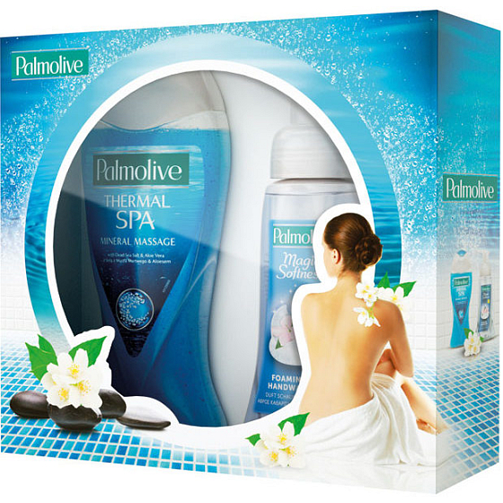 Palmolive Momente der Entspannung Flüssigseife 250 ml + Mineral Massage Duschgel 250 ml, Kosmetikset