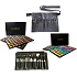 Sei schick! Maskenbildner Professionelle Kunstpalette 120 Lidschatten + Professionelles Kunstset Warme Palette 120 Lidschatten + 18er Set Kosmetikpinsel + Professioneller Pinseletui mit Gürtel, Kosmetikset