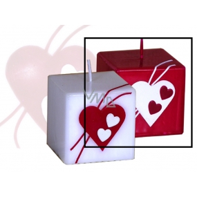 Lima Valentinstag Kerze roter Herzwürfel 65 x 65 mm 1 Stück