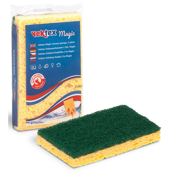 Vektex Magic Viskoser Schwamm für Geschirr 10,5 x 6,5 x 2 cm 1 Stück