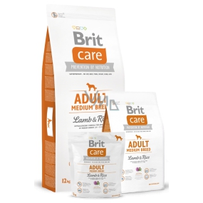Brit Care Lamm + Reis für erwachsene Hunde 1-7 Jahre mittlerer Rasse 10-25 kg 3 kg Hypoallergenes Komplettfutter