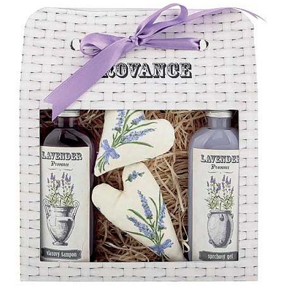 Böhmen Geschenke Lavendel La Provence cremiges Duschgel 100 ml + Shampoo 100 ml + Patchwork 2 Stück, Kosmetikset