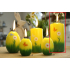 Lima Frühlingsrelief Schmetterling, Blumenkerze gelb Zylinder 60 x 120 mm 1 Stück