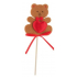 Filz Teddybär mit herzbrauner Aussparung 6,5 cm + Spieße