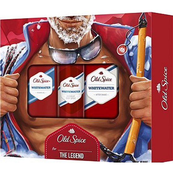 Old Spice White Water Duschgel 250 ml + Körperspray Deodorant 150 ml + Aftershave 100 ml, Kosmetikset