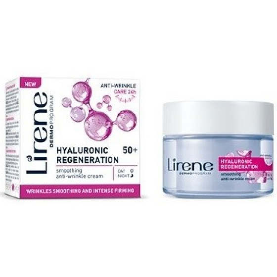 Lirene Hyaluronic Regeneration 50+ glättende Anti-Falten-Creme mit Jugendzellen 50 ml