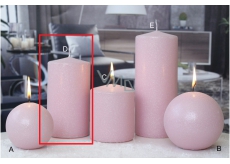 Lima Eispastellkerze rosa Zylinder 80 x 150 mm 1 Stück