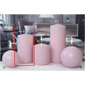 Lima Eispastellkerze rosa Zylinder 80 x 150 mm 1 Stück