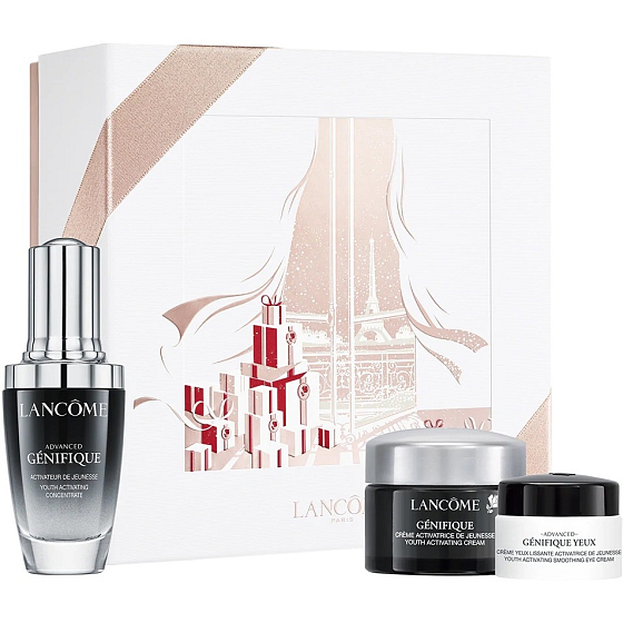 Lancome Advanced Génifique Serum 30 ml + Augencreme zur Hautverjüngung 5 ml + Tagescreme Jugendaktivator 15 ml, Kosmetikset