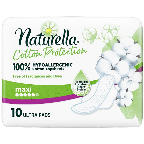 Naturella Cotton Protection Ultra Maxi Damenbinden mit Flügeln 10 Stück
