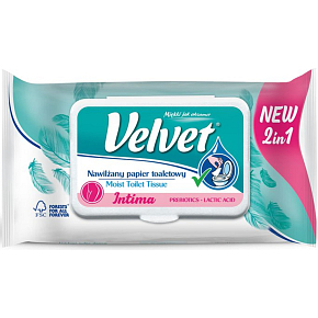 Velvet Intima 2in1 feuchtes Toilettenpapier, 42 Blatt