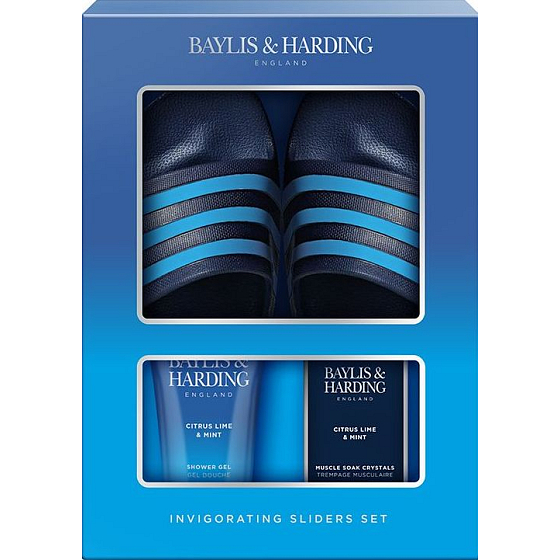 Baylis & Harding Men Citrus Lime and Mint Duschgel 200 ml + Badekristalle 100 g + Slipper, Kosmetikset für Männer
